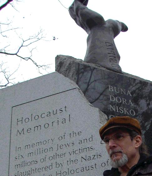 BibleForetoldHolocaust.com author David A. Reed at Holocaust Memorial, New Bedford, MA